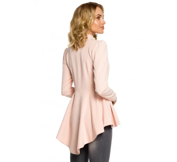 Asymetrický frak s golierom a zapínaním na gombíky M165 - čierny - Moe