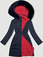 Dámska prechodná obojstranná bunda J Style tmavo modrá a červená (16M9159-215)