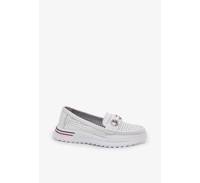 baleríny z přírodní kůže  bílé model 21686565 - VINCEZA