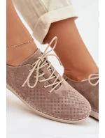 Dámské polobotky z přírodního semiše model 22013896 tmavě béžové - S.Barski Dámské polobotky z přírodního semiše model 22013896 tmavě béžové - S.Barski