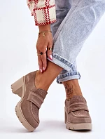 Topánky na podpätku 20125 beige - Krok vo veľkom štýle