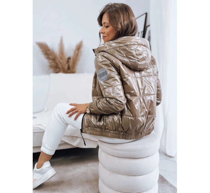 Dámska prešívaná bunda METALIC camel FashionStreet TY3409