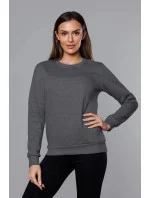 Dámská tepláková mikina v grafitové barvě se stahovacími lemy model 17038502 - J.STYLE Dámská tepláková mikina v grafitové barvě se stahovacími lemy model 17038502 - J.STYLE