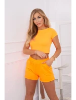 Bavlnená súprava so šortkami oranžová neónová Bavlnená súprava so šortkami oranžová neónová