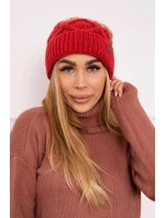 Fleecová čiapka Alice K248 malpberry+ecru Fleecová čiapka Alice K248 malpberry+ecru