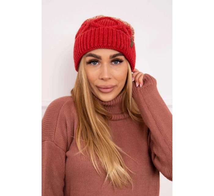 Fleecová čiapka Alice K248 malpberry+ecru Fleecová čiapka Alice K248 malpberry+ecru