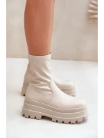 Botki Na Masywnej Platformie Jasnobeżowe Florinara Botki Na Masywnej Platformie Jasnobeżowe Florinara