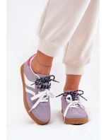Nízké Dámské Tenisky S Šněrováním Fialové model 21689775 - Boto Nízké Dámské Tenisky S Šněrováním Fialové model 21689775 - Boto
