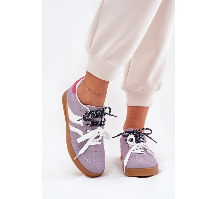 Nízké Dámské Tenisky S Šněrováním Fialové model 21689775 - Boto Nízké Dámské Tenisky S Šněrováním Fialové model 21689775 - Boto