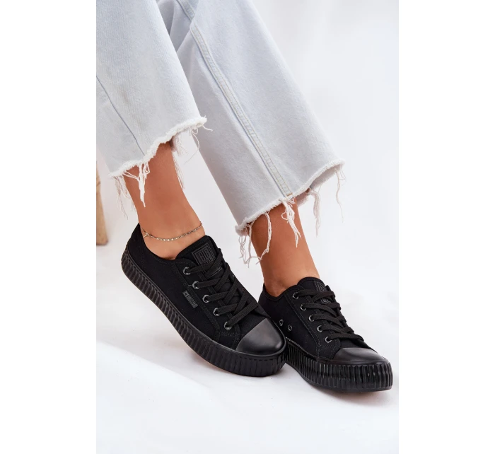 Materiałowe Trampki Damskie Na Platformie Big Star RR274775 Czarne