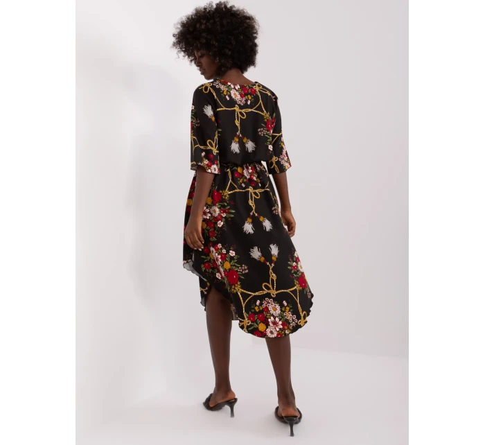 Sukienka LK SK model 18729779 czarno czerwony - FPrice Sukienka LK SK model 18729779 czarno czerwony - FPrice