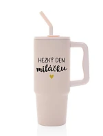 HEZKÝ DEN MILÁČKU - růžový cestovní termohrnek 900 ml