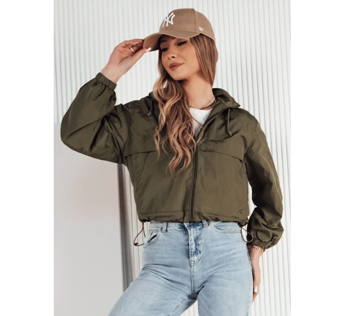 Dámská přechodná bunda s kapucí zelená Dstreet model 21974318 - FashionStreet