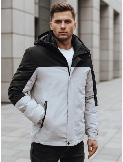 Pánska sivá zimná bunda s kapucňou FashionStreet TX4900 Pánska sivá zimná bunda s kapucňou FashionStreet TX4900