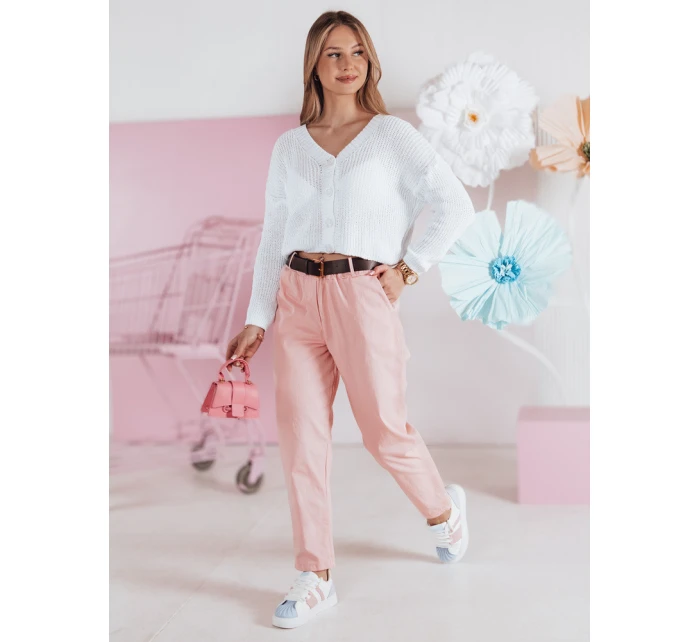 Dámske ležérne nohavice s opaskom SOFELIA svetlo ružová FashionStreet UY2508