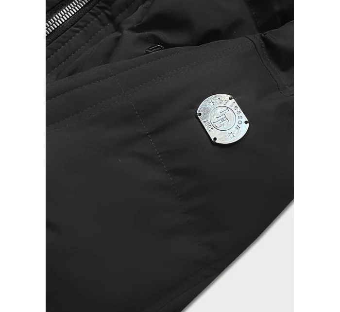 Čierna dámska zimná bunda s kapucňou (m-21603)