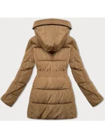 Hnědá vypasovaná zimní bunda s opaskem model 21248119 - Banna Hnědá vypasovaná zimní bunda s opaskem model 21248119 - Banna