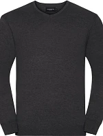 Russell Athletic 710M Pletený sveter s výstrihom do V 11.710M charcoal marl