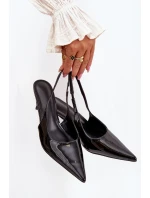 Lakované Lodičky Na Podpatku S  Černé model 21704613 - Boto