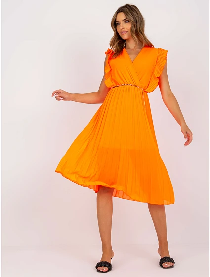 Šaty DHJ SK 1155.85 fluo oranžová
