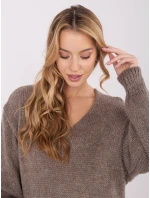 Sukienka IN SK model 21782337 ciemny bezowy - FPrice Sukienka IN SK model 21782337 ciemny bezowy - FPrice