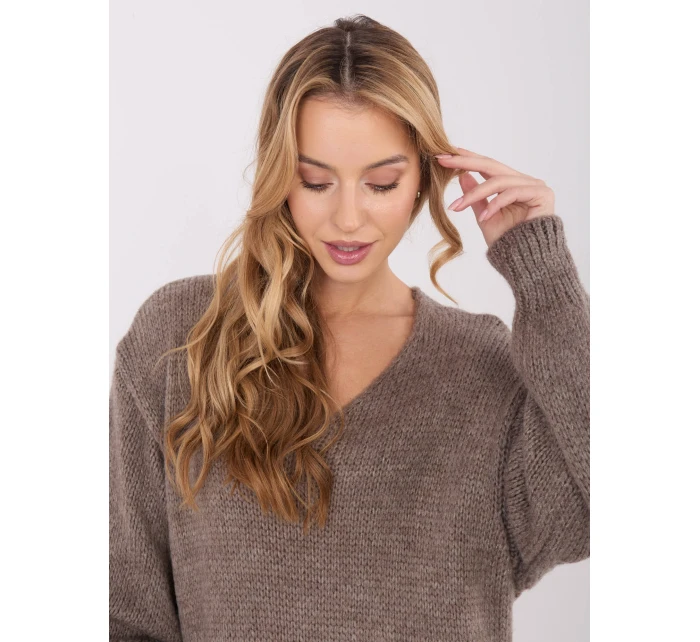 Sukienka IN SK model 21782337 ciemny bezowy - FPrice Sukienka IN SK model 21782337 ciemny bezowy - FPrice