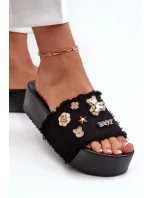 Dámske papuče na platforme s kolíkmi Black Zranesia Dámske papuče na platforme s kolíkmi Black Zranesia
