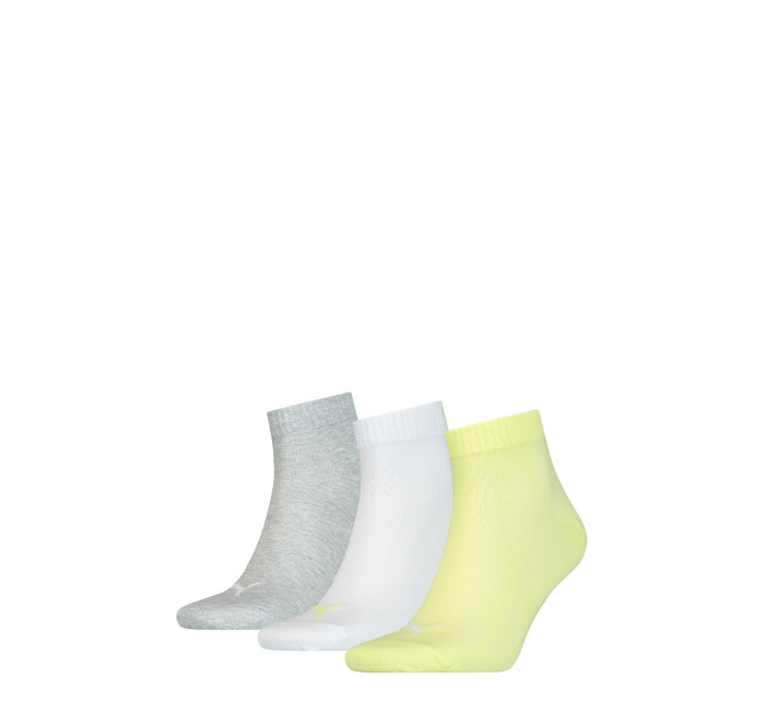 Unisex ponožky 906978 Quarter Soft A'3 šedo-bielo-žlté - Puma