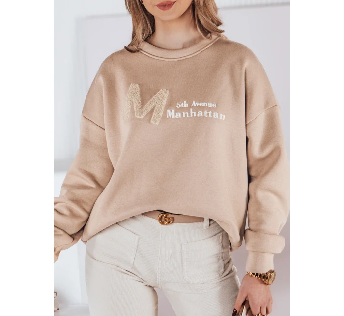 Dámska nadrozmerná mikina AVENUE beige FashionStreet BY1354