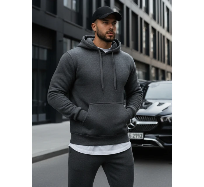 Pánska mikina s kapucňou antracitová BX2085