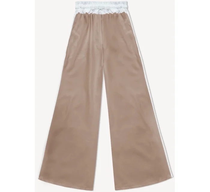 Dámske voľné nohavice v karamelovej farbe s lampášmi (764ART)