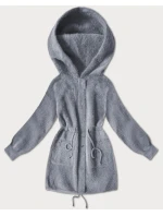 Sivá bunda z alpakovej vlny (W017#) Sivá bunda z alpakovej vlny (W017#)