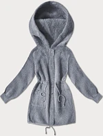 Sivá bunda z alpakovej vlny (W017#)