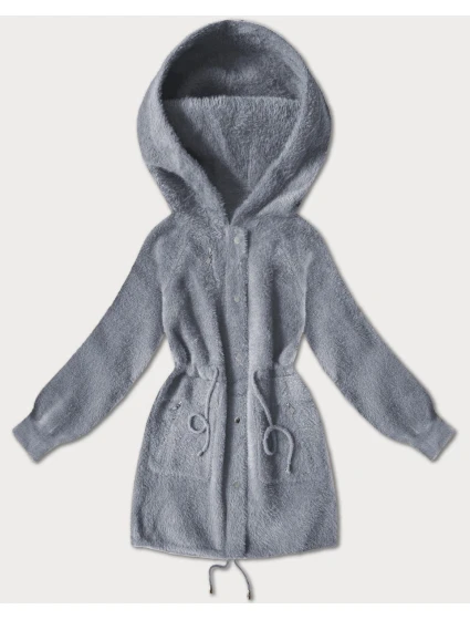 Sivá bunda z alpakovej vlny (W017#) Sivá bunda z alpakovej vlny (W017#)