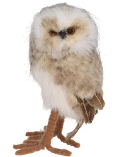 DEKORATÍVNA STOJACA SOVA 23 CM HNEDÁ S UŠAMI