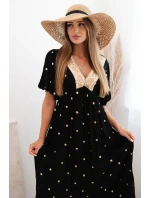 Dámské viskózové šaty se zavazováním na zádech černý