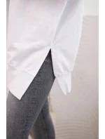 Dámska bavlnená mikina so širokým spodným lemom biela