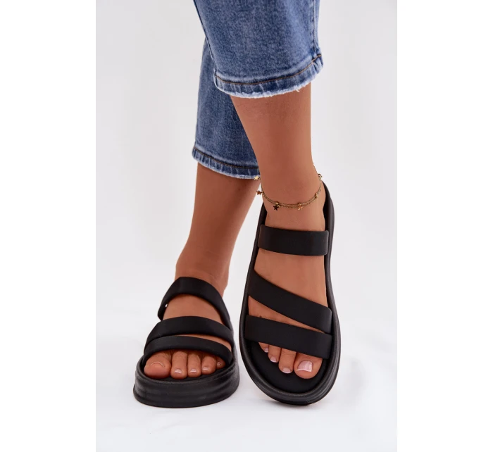 dámské pantofle na platformě s pásky Černé model 21943290 - Boto dámské pantofle na platformě s pásky Černé model 21943290 - Boto