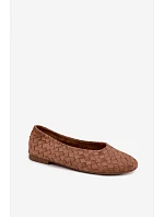 Kožené rovné baleríny Camel Larelle Kožené rovné baleríny Camel Larelle