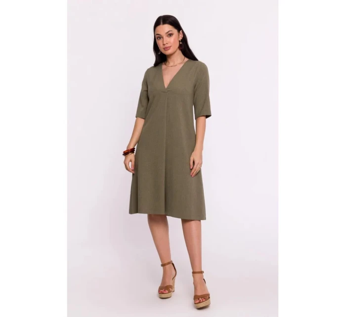Dámske šaty B280 olivovo zelené - BeWear