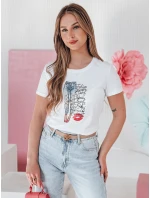 Dámské tričko s potiskem bílé Dstreet model 21986873 - FashionStreet Dámské tričko s potiskem bílé Dstreet model 21986873 - FashionStreet