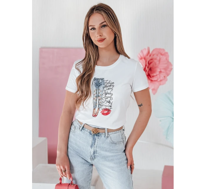 Dámské tričko s potiskem bílé Dstreet model 21986873 - FashionStreet Dámské tričko s potiskem bílé Dstreet model 21986873 - FashionStreet