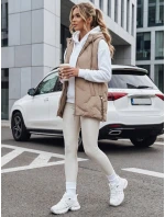 Dámská prošívaná vesta s kapucí v barvě camel Dstreet model 21991384 - FashionStreet