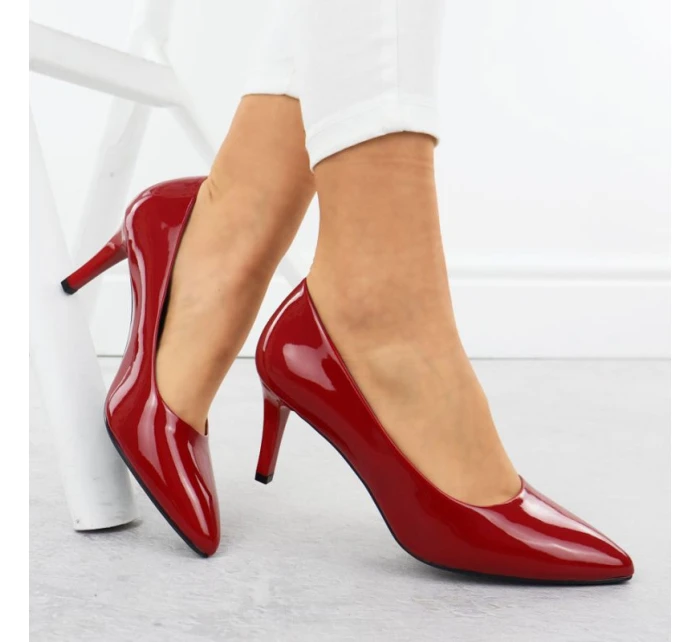 Dámské lodičky na jehlovém podpatku červené Sergio model 21905059 - LEONE Dámské lodičky na jehlovém podpatku červené Sergio model 21905059 - LEONE