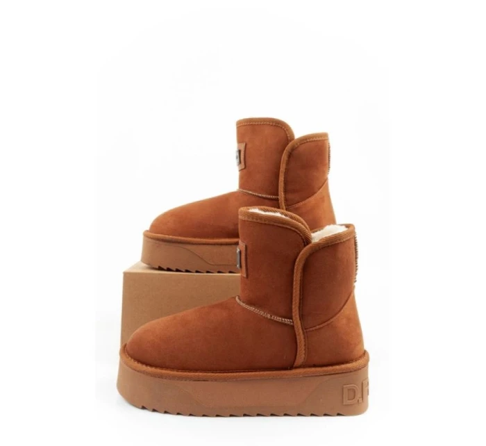 D.Franklin dámske snehové topánky zimné módne kožušinové zateplené topánky hnedé dámske