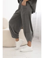 Súprava bavlnená blúzka + nohavice Grafit Súprava bavlnená blúzka + nohavice Grafit