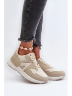Dámské tenisky z ekologické kůže béžové model 21657655 - Boto Dámské tenisky z ekologické kůže béžové model 21657655 - Boto