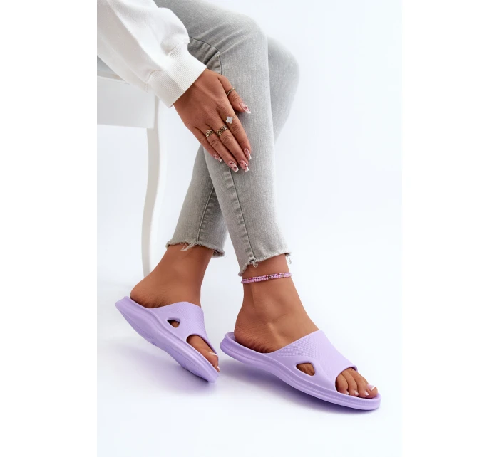 Klasyczne Klapki Damskie Fioletowe Juniria