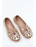 Ploché baleríny z přírodní kůže model 21684998 zlaté - Zazoo