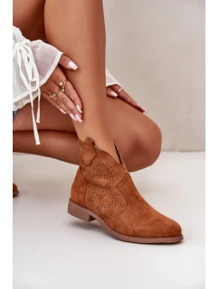 Dámske členkové topánky Acorn Flat Heeled Camel S.Barski